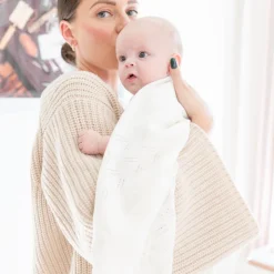 Knit Baby Blanket in Ivory