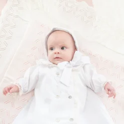 Knit Baby Blanket in Ivory