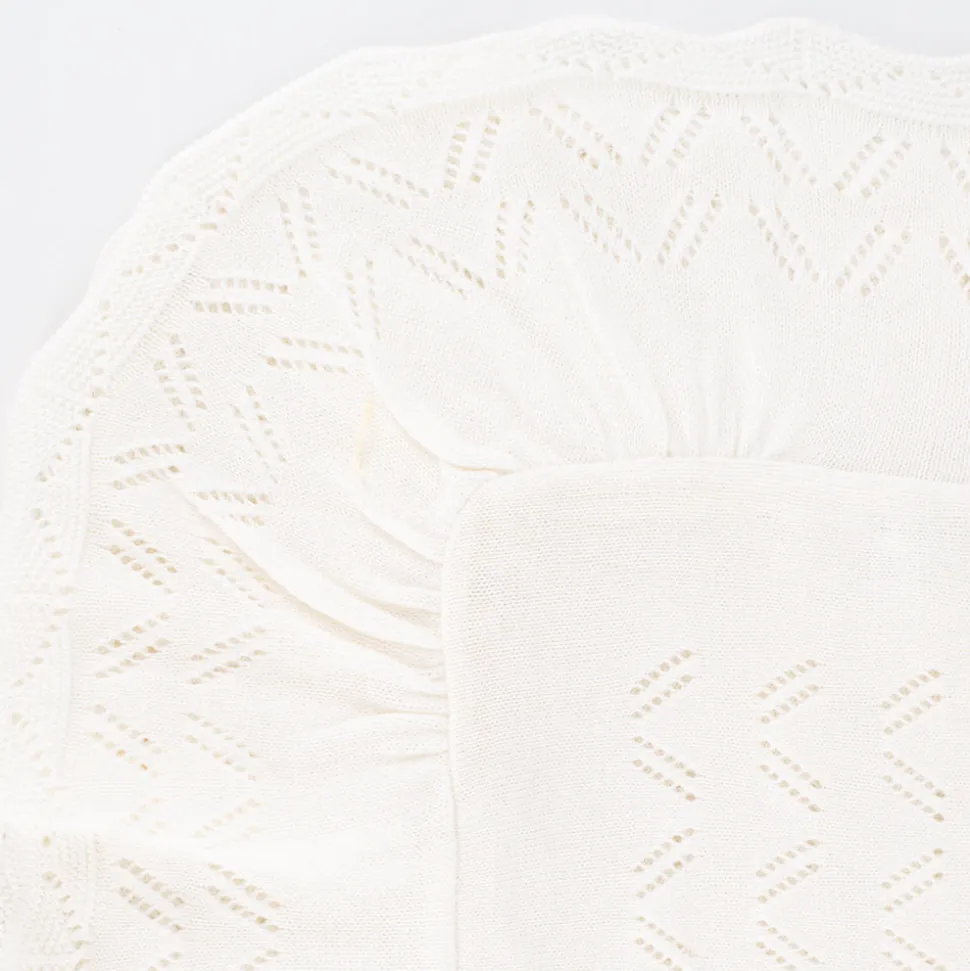 Knit Baby Blanket in Ivory