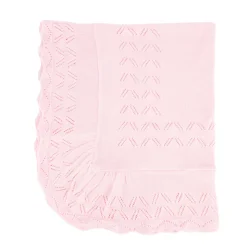 Knit Baby Blanket in Pink