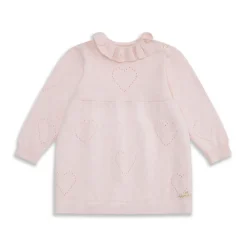 Knitted Heart Dress in Pink