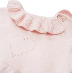 Knitted Heart Dress in Pink