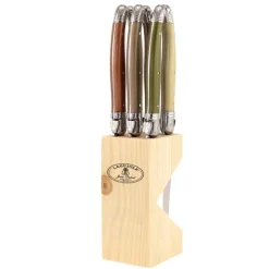 Knives in Block in Mineral, Set of 6