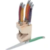Knives in Block in Multicolor, Set of 6