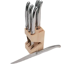 Knives in Block in Stainless, Set of 6
