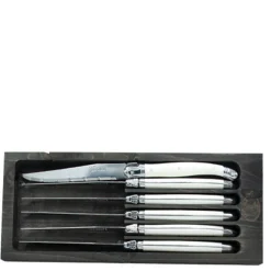 Knives with White Handles, Set of 6
