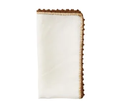 Knotted Edge Napkin in White, Natural & Brown, Set of 4