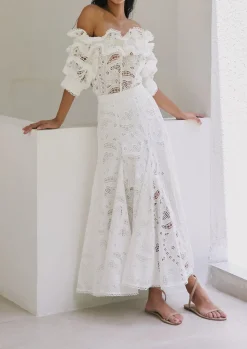 La Botanica Skirt In White Eyelet