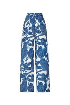 La Colina Pants in Canario Blue Print