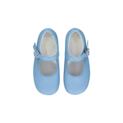 La Coqueta Mary Janes in Dusty Blue