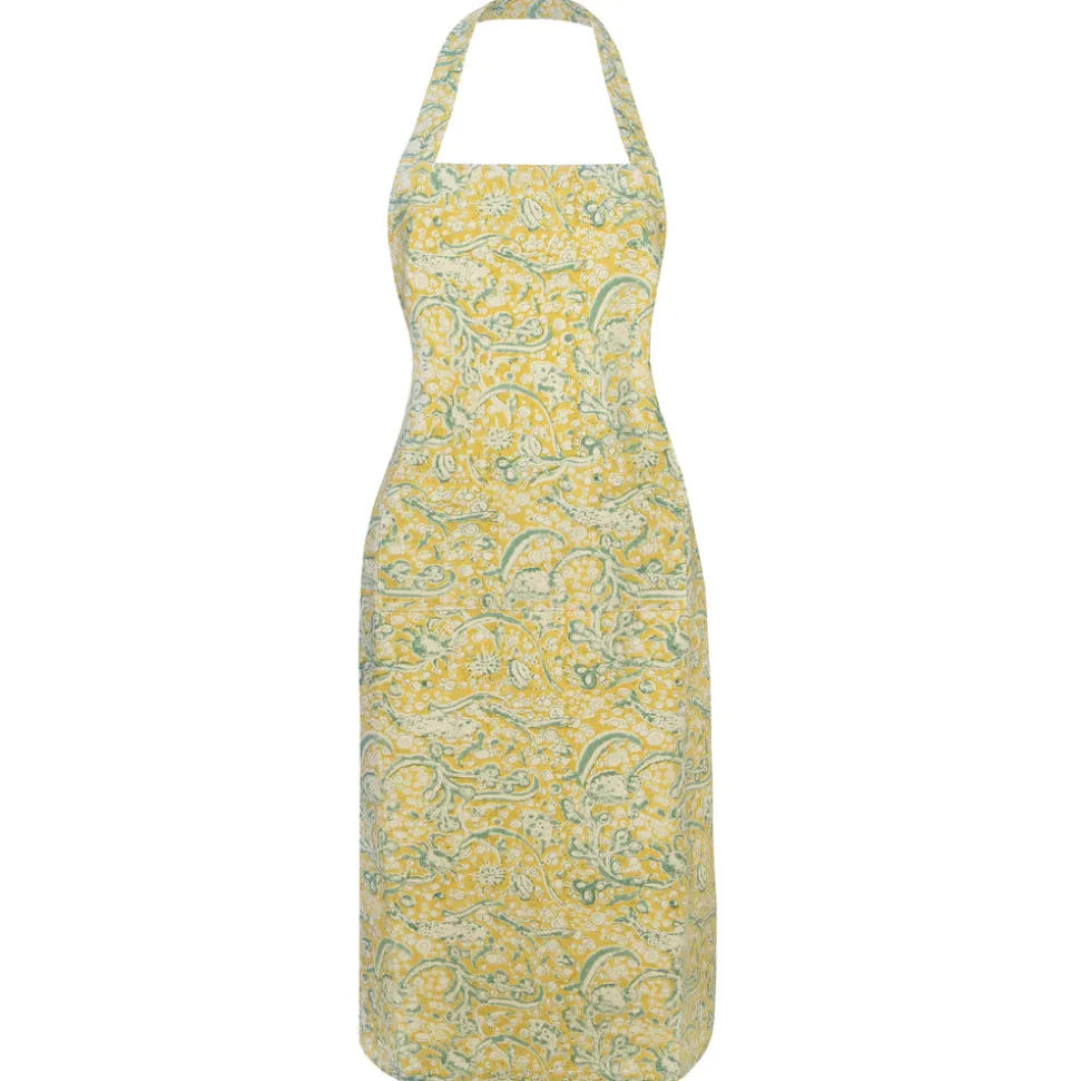 La Mer Apron in Aqua & Citrine