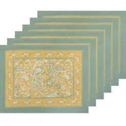 La Mer Mats in Aqua & Citrine, Set of 6