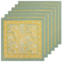 La Mer Napkins Aqua & Citrine, Set of 6