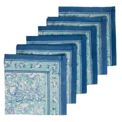 La Mer Napkins in Aqua, Set of 6