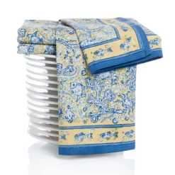 La Mer Napkins in Blue & Yellow, Set of 6