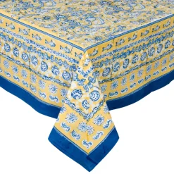 La Mer Tablecloth in Blue & Yellow