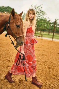 Lacey Dress in Aces Wild Red