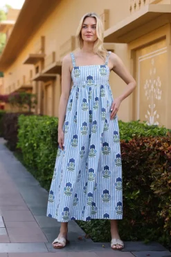 Laguna Sun Dress in Blue & Green