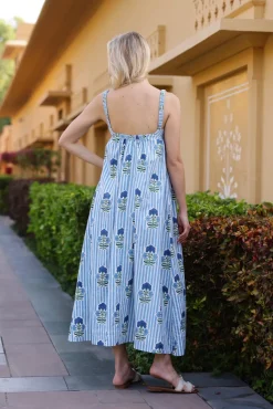 Laguna Sun Dress in Blue & Green