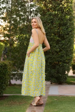 Laguna Sun Dress in Pink & Yellow
