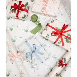 Lake Blue Bow Wrapping Paper