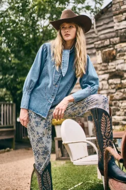 Lakelynn Pant in Cornflower Toile