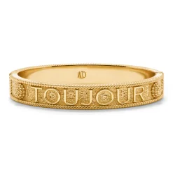 L'Amour Toujour Hinged Bangle in Gold