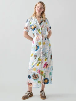 Lampi Button Down Dress in Lunch