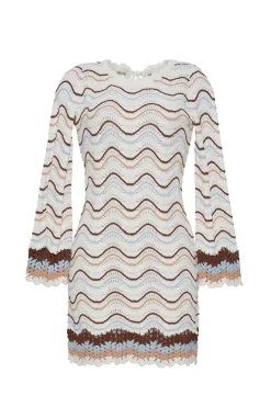Landon Dress in Ivory Wave Crochet