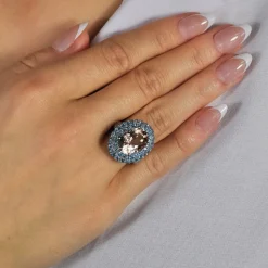 Lanna Paraiba and Morganite Ring