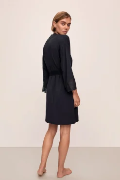 Lara Short Robe in Black