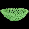 Large Apple Green Basketweave Bowl