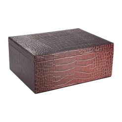 Large Box in Crocodile Embossed Leather