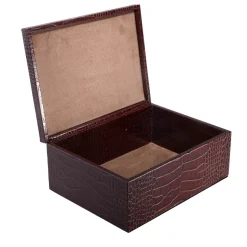Large Box in Crocodile Embossed Leather
