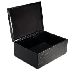 Large Box in Crocodile Embossed Leather