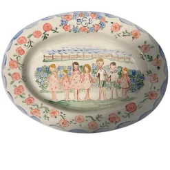 Large Custom Platter in Family and Flowers