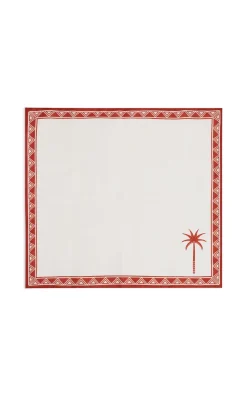Large Napkins in Date Palms Napkin Mattone, Set of 2