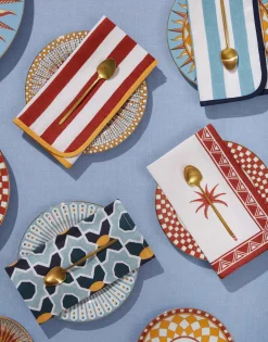 Large Napkins in Plaza Small Light Blue, Set of 2