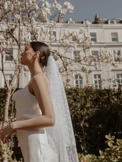 Large Polka Dot Midi Veil