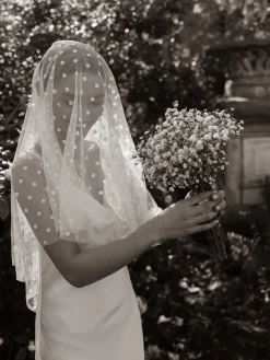 Large Polka Dot Midi Veil