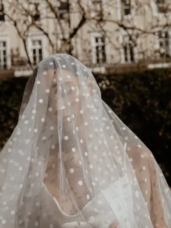 Large Polka Dot Midi Veil