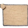 Large Raffia Pouch with Border