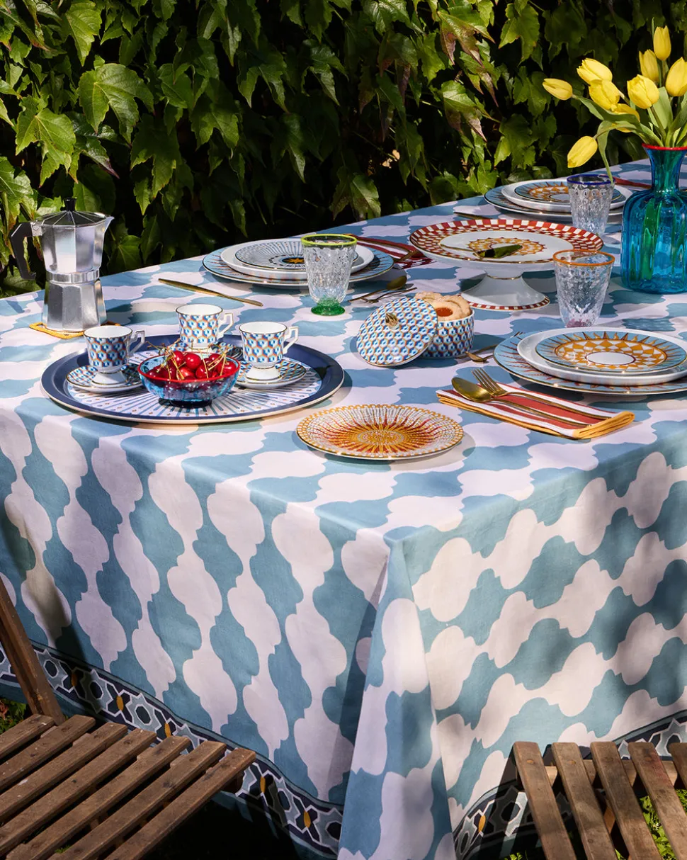 Large Tablecloth in Plaza Large Sky Blue
