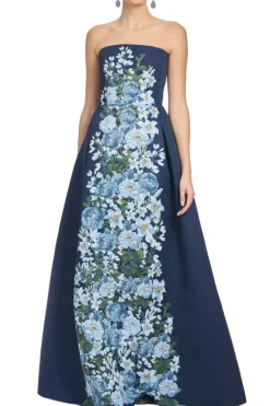 Larisa Gown in Navy Cascade