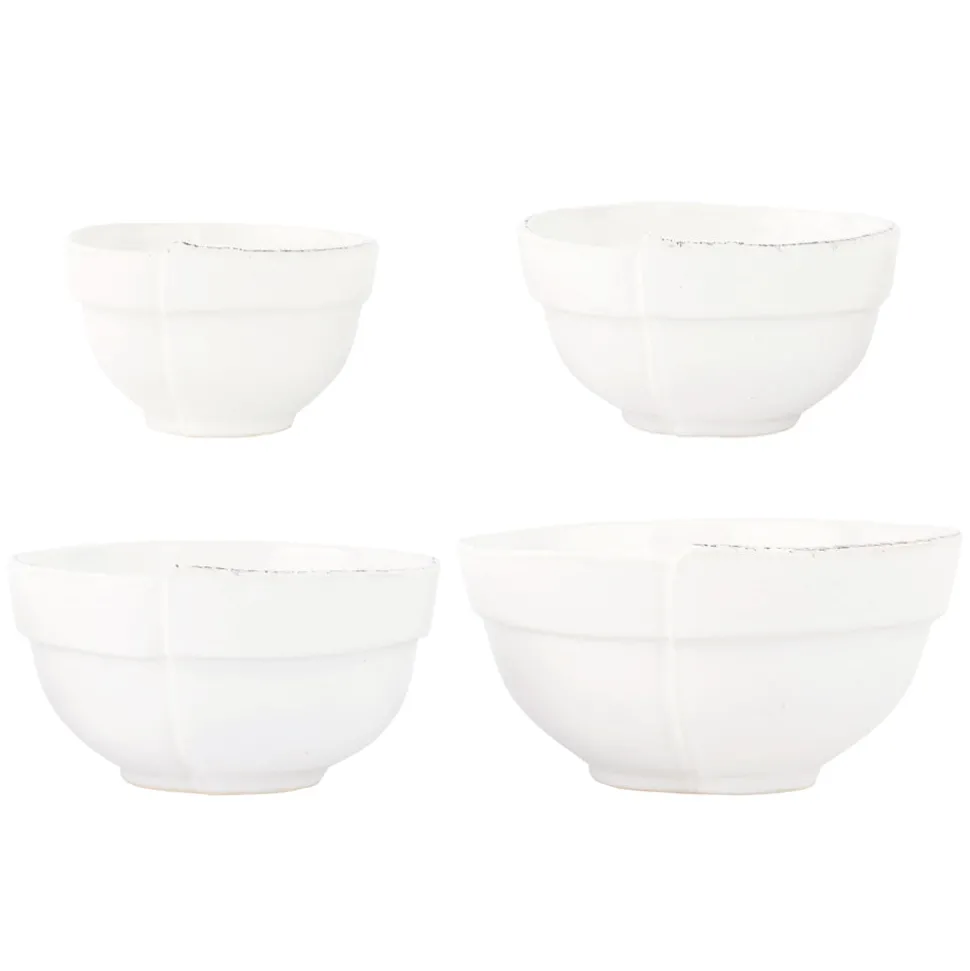 Lastra White Assorted Prepping Bowls, Set of 4