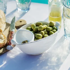 Lastra White Two-Part Olive Bowl