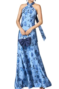 Laurant Gown in Wild Steel Roses