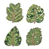 Laurel Drink Coasters in Green, Set of 4 in a Gift Bag