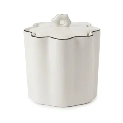 Le Marais Cotton Jar in White with Black Trim