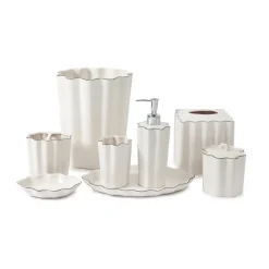 Le Marais Soap Dish in White with Black Trim